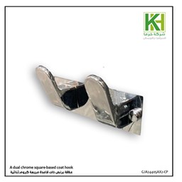 Show details for A chrome square-based coat hook. Picture of A chrome square-based coat hook.
